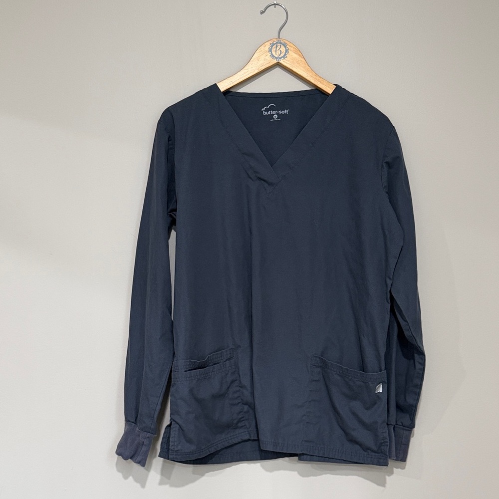 Classic Grey Long Sleeve Scrub Top